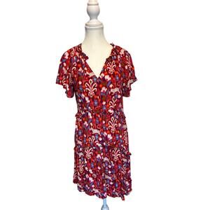 Anthropologie | Robin Floral Ruffle Tiered Mini Dress | XS